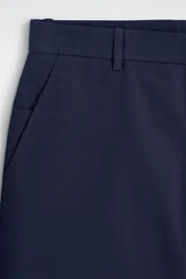SHORT CHINO DROIT EN COTON - BLEU MARINE — photo 4