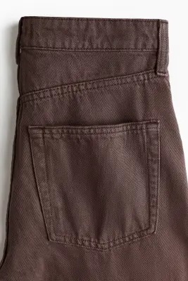 Wide High Waist Jeans - Marron foncé — photo 4