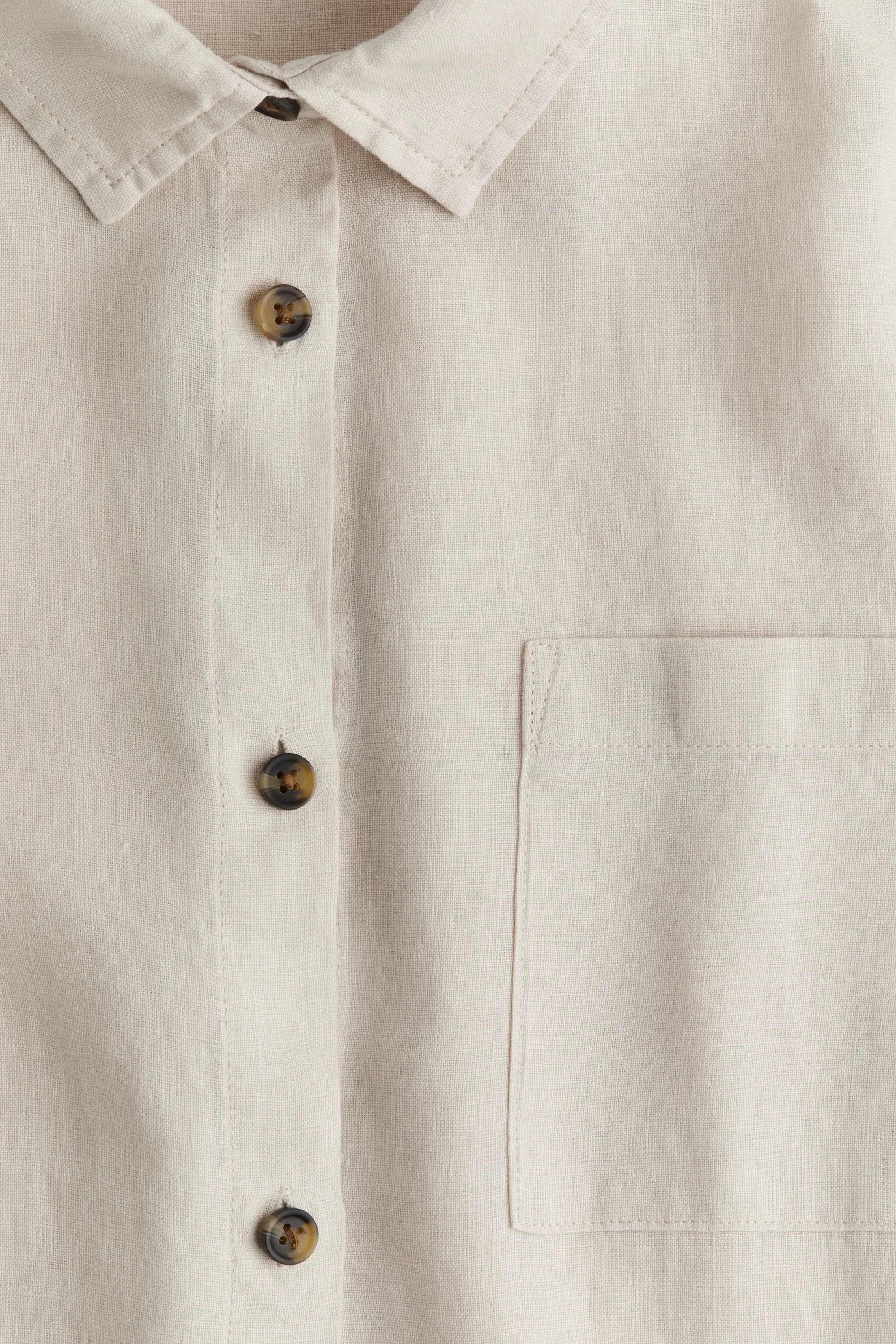 Chemise de pyjama en lin lavé - Beige clair