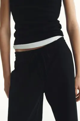 Pantalon jogger à jambes larges - Noir — photo 2