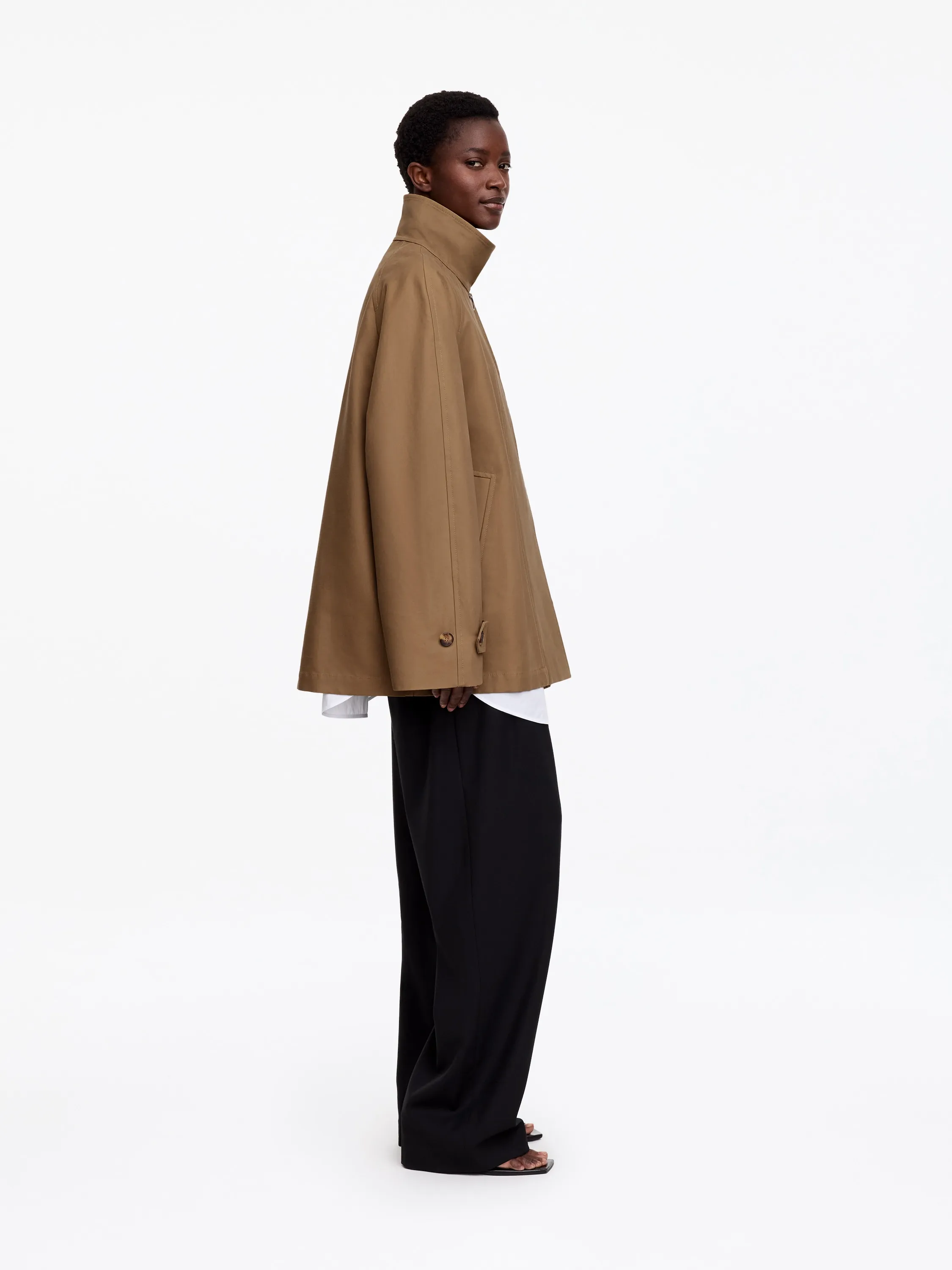 Veste avec col en velours côtelé - Marron