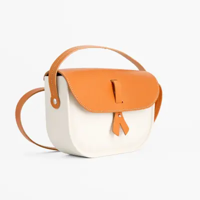 Sac à main bandoulière crème en Supergomme® et cuir — photo 2