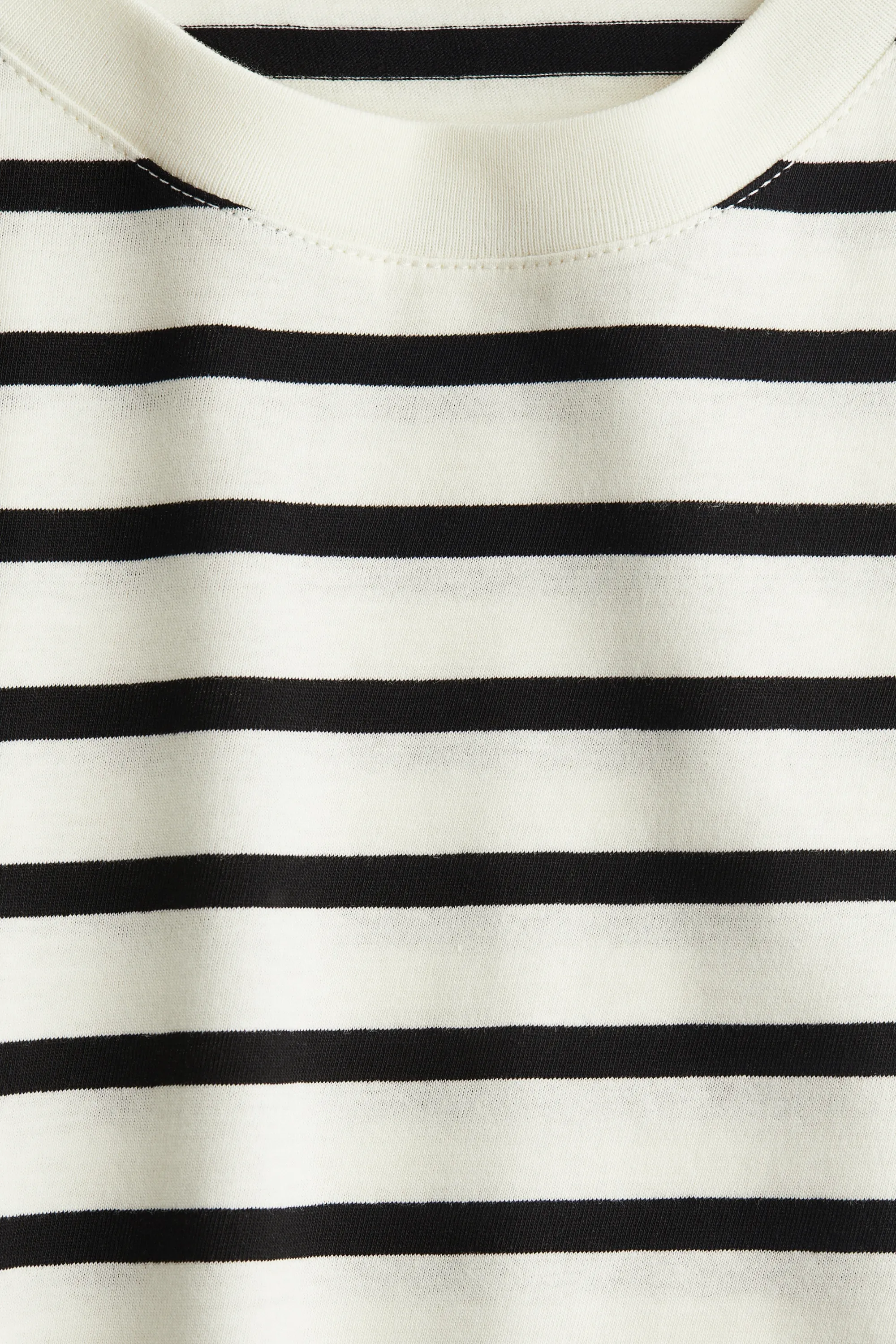 T-shirt en coton - Crème/rayé