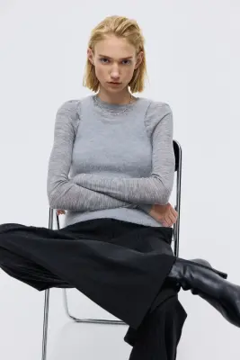 Pantalon bootcut - Gris foncé/rayures tennis — photo 1