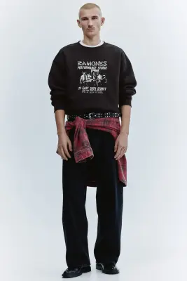 Sweat Loose Fit - Marron foncé/Ramones — photo 1