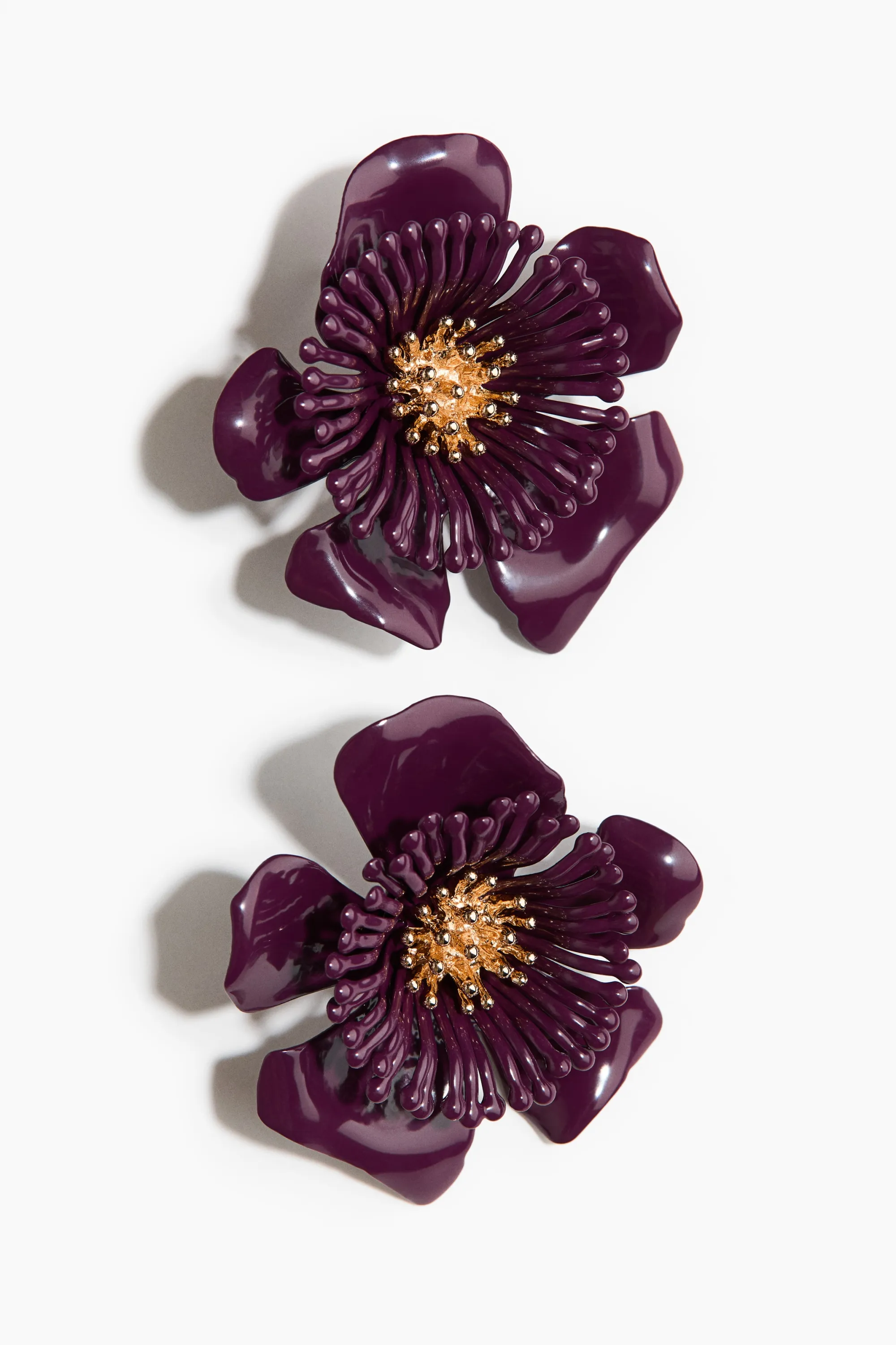 Boucles d'oreilles d'exception en forme de fleurs - Bordeaux