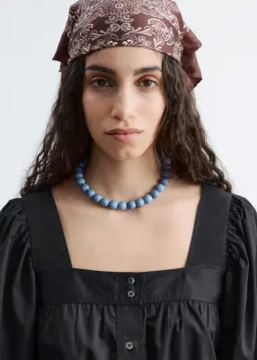Blouse en coton à encolure carrée - Noir — photo 3