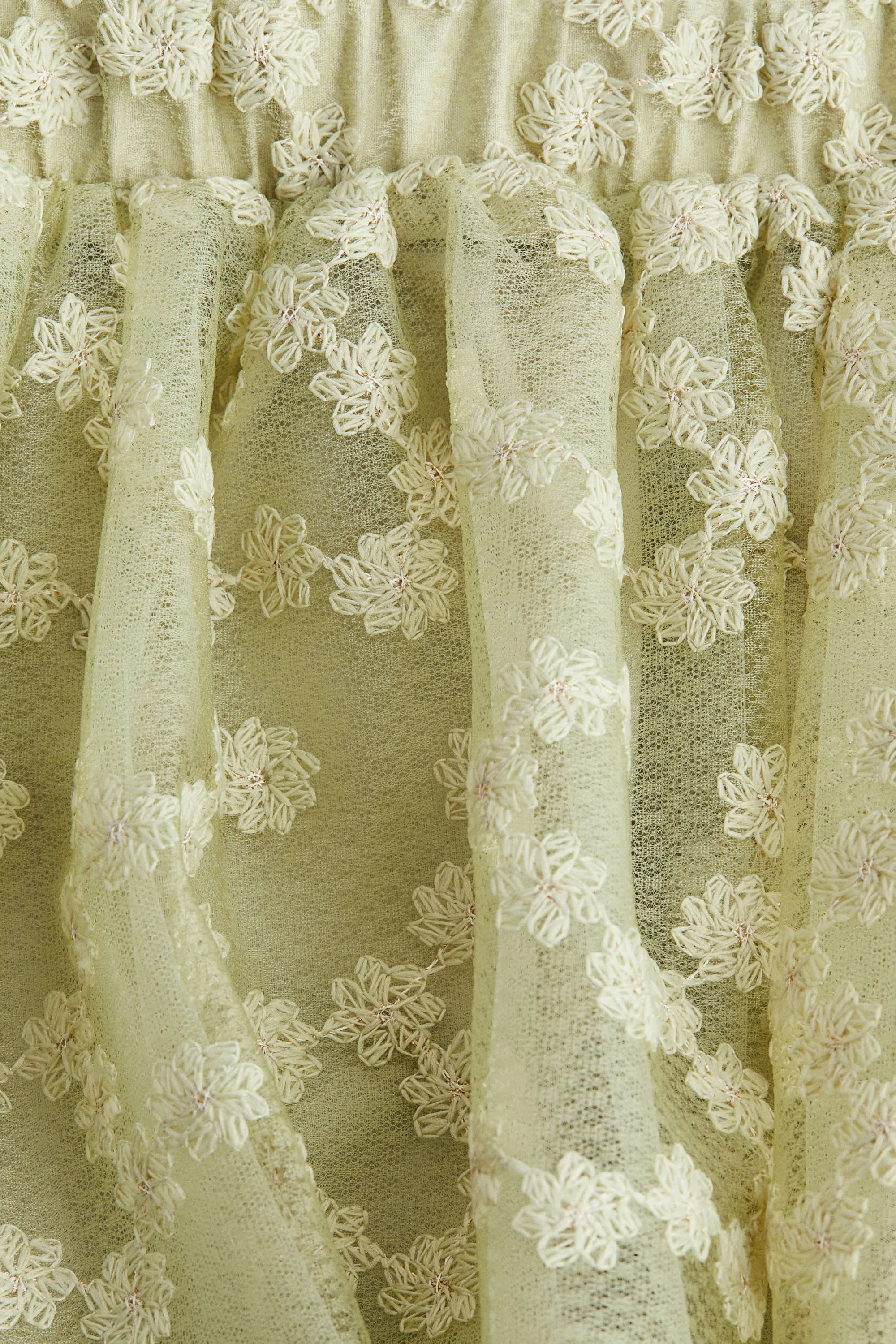 Jupe ballon en tulle - Vert/fleuri