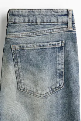 Slim Straight Low Waist Jeans - Light denim blue — photo 2