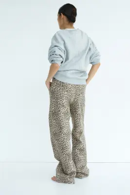 MAMA Wide Low Jeans - Beige/imprimé léopard — photo 3
