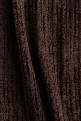 Pantalon en maille côtelée - Marron foncé — photo 4