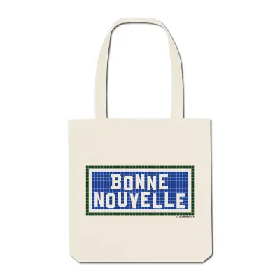 TOTE BAG IMPRIMÉ - BONNE NOUVELLE - ÉCRU