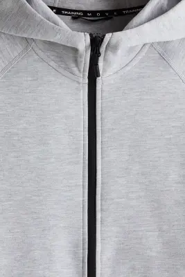 Hoodie de sport zippé DryMove™ - Gris chiné — photo 5