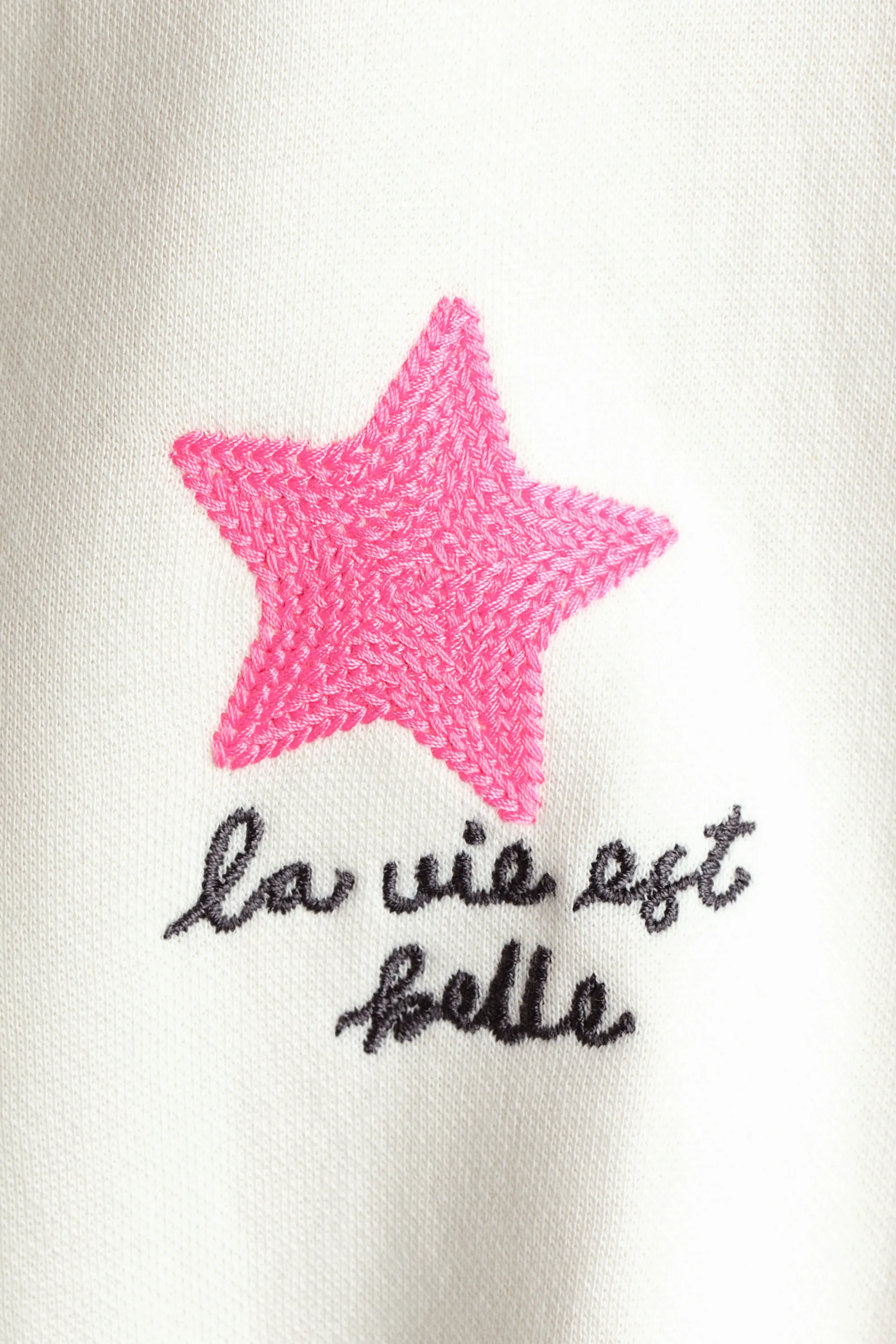 Sweat à l'intérieur brossé avec motif - Ivoire/étoiles