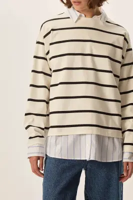 Tee-shirt Felizou Creme/Noir — photo 1