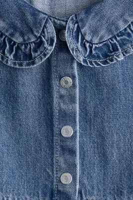Robe en denim avec col - Bleu denim — photo 2