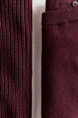 Ensemble 2 pièces en maille de coton - Rouge foncé — photo 2