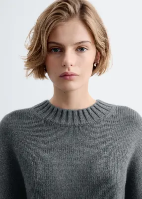 Pull oversize en laine et cachemire - Gris — photo 4