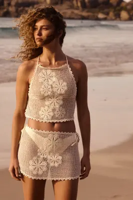 Jupe de plage façon crochet - Blanc — photo 2