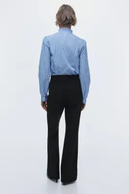 Pantalon évasé en twill - Noir — photo 3