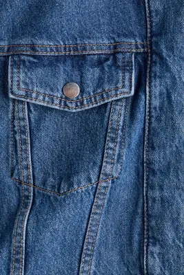 Veste courte en denim - Bleu denim — photo 5