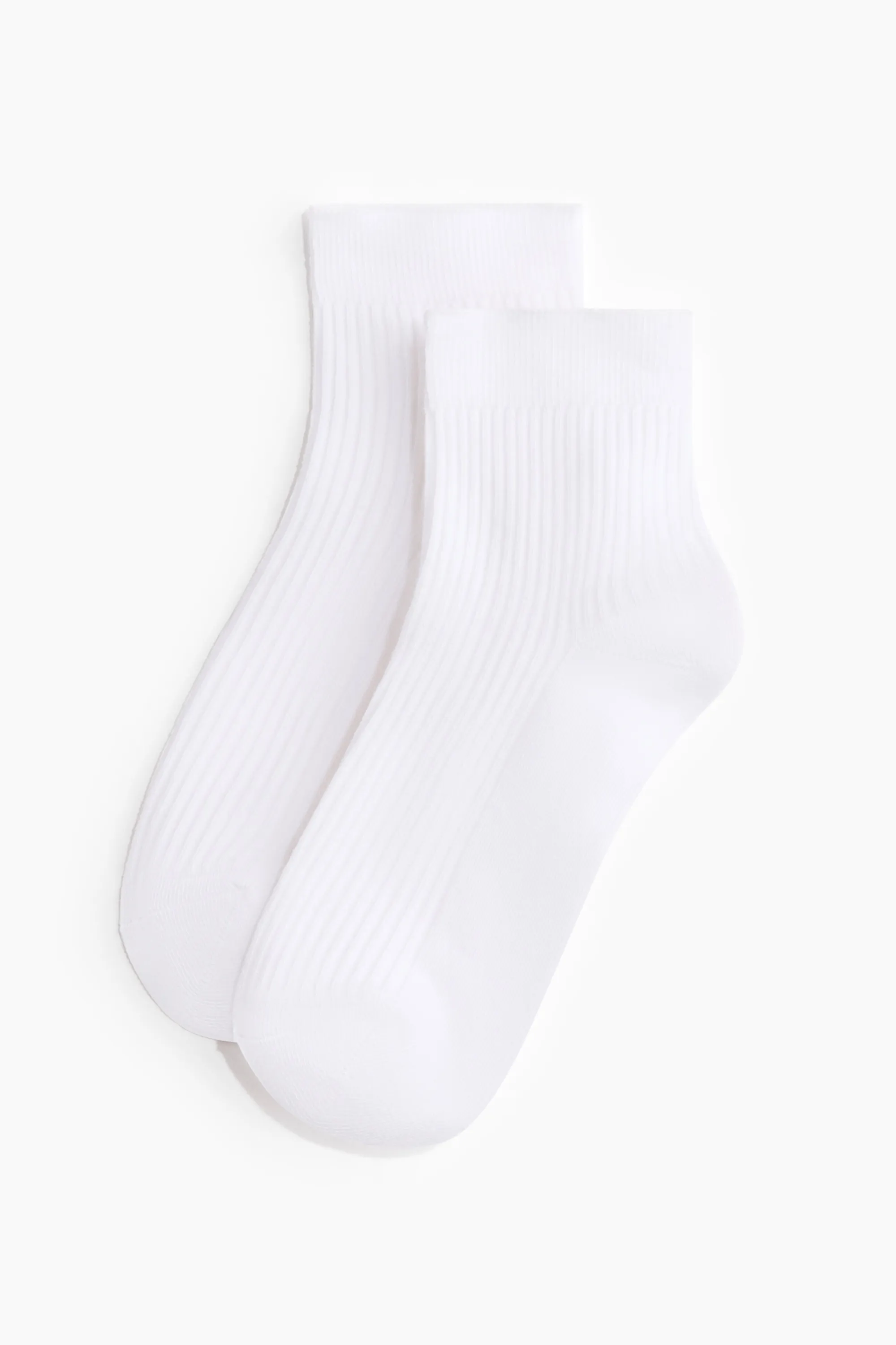 Lot de 5 paires de socquettes en maille côtelée - Blanc