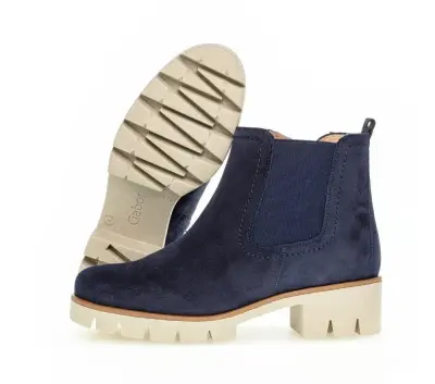 Bottines Gabor 31.710.36 Bleues - Daim Lacets Zip Grande Pointure Femme — photo 5