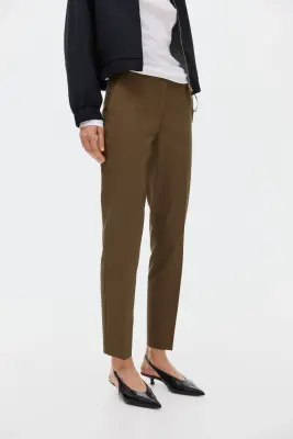 Pantalon cigarette - Vert kaki foncé — photo 1