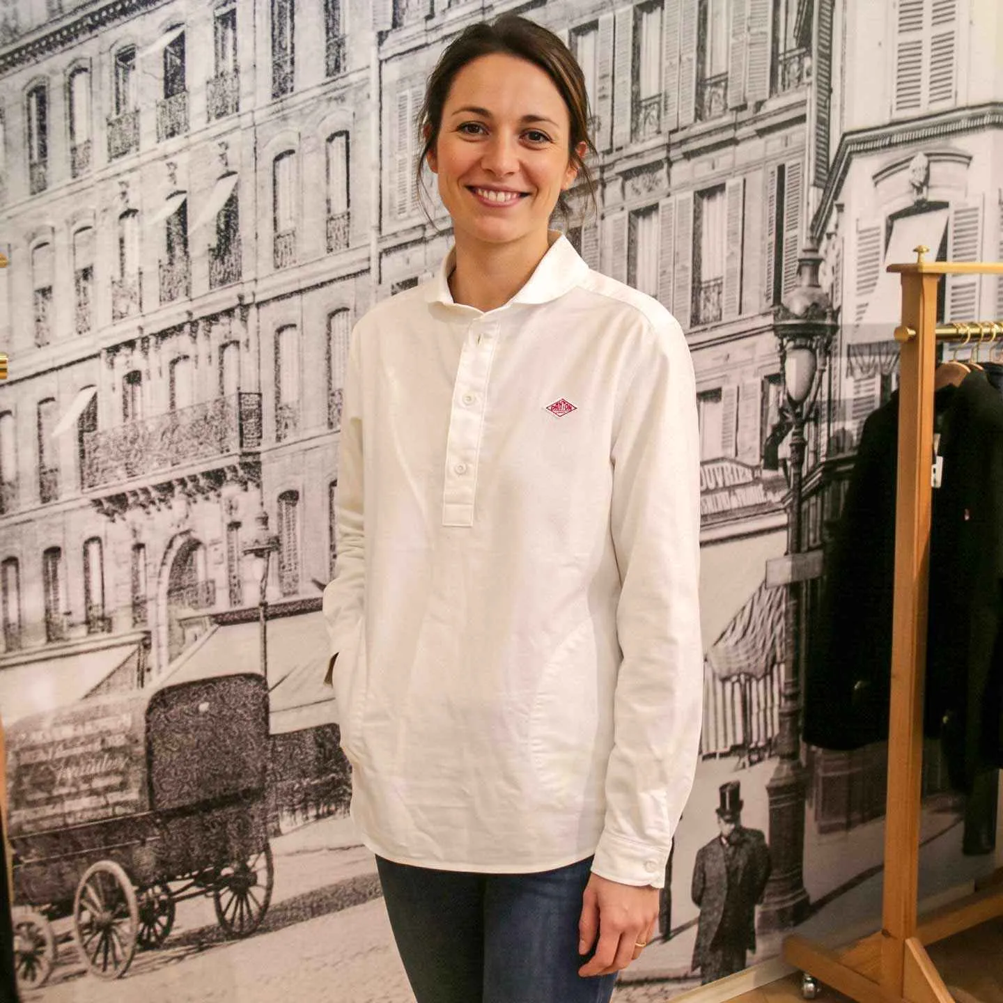 Chemise Oxford à col rond
