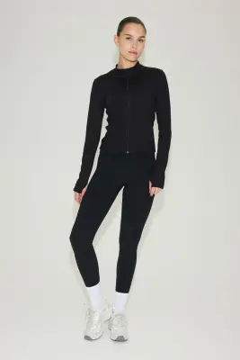 Veste de sport chaude avec capuche et zip DryMove™ - Noir — photo 1