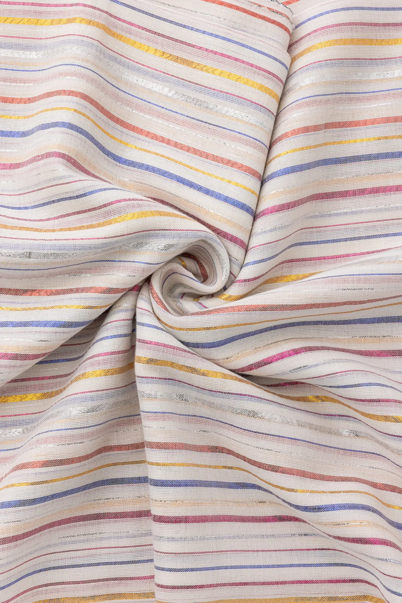 Coupon 3 m en coton lurex rayé