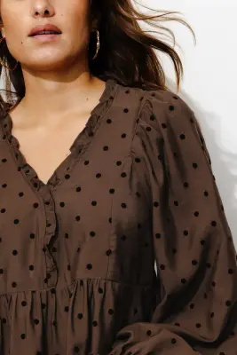 Robe courte à pois Femme — photo 5