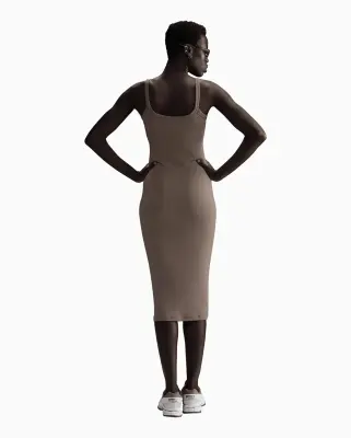 W Chill Knit Ribbed Tank Dress Mink Brown — photo 3