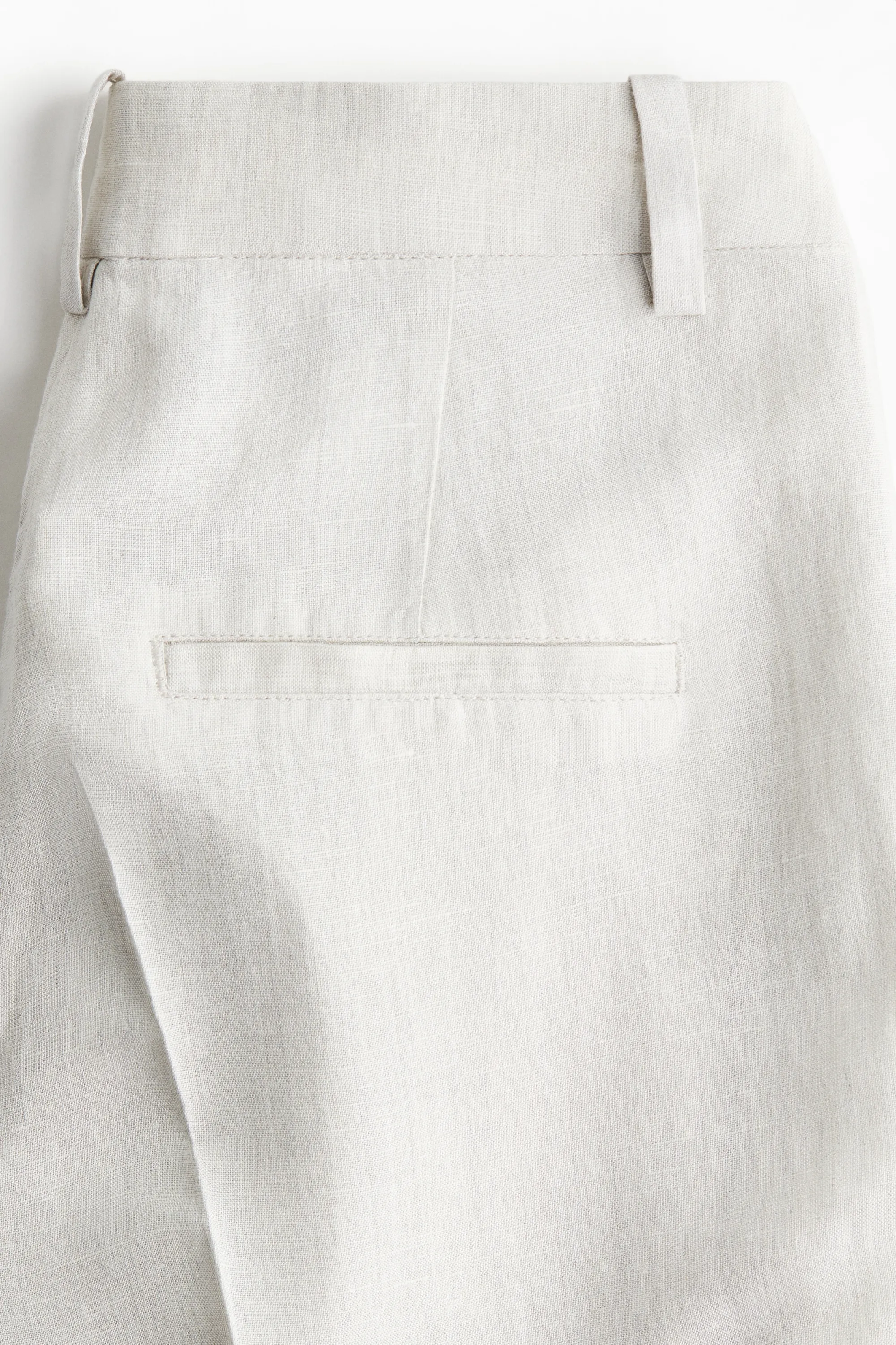 Pantalon large en lin mélangé - Gris clair