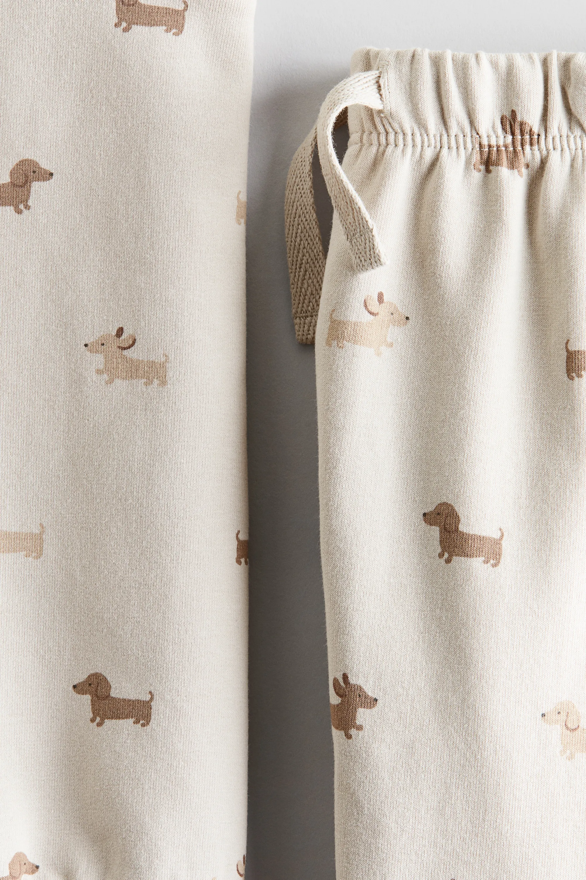 Ensemble 2 pièces en molleton - Beige clair/chiens