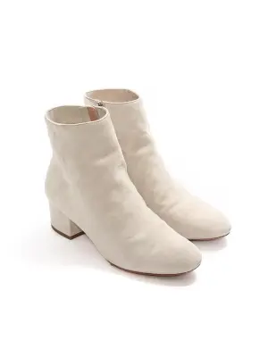 Bottines GABBIE bout amande petit talon en suede blanc beige Prix boutique 590€ Taille 37 — photo 4
