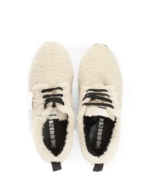 Chaussures plates en shearling blanc crème semelle et lacets noirs Prix boutique 1100€ Taille 40 — photo 4