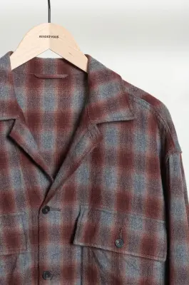 Kaptain Sunshine – Alpaca Wool Field Shirt Jacket KS26FSH10 – GREY — photo 4