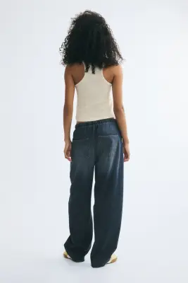 Pantalon barrel - Bleu denim foncé — photo 3