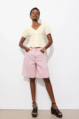 T-shirt smocké ajouré Femme — photo 3