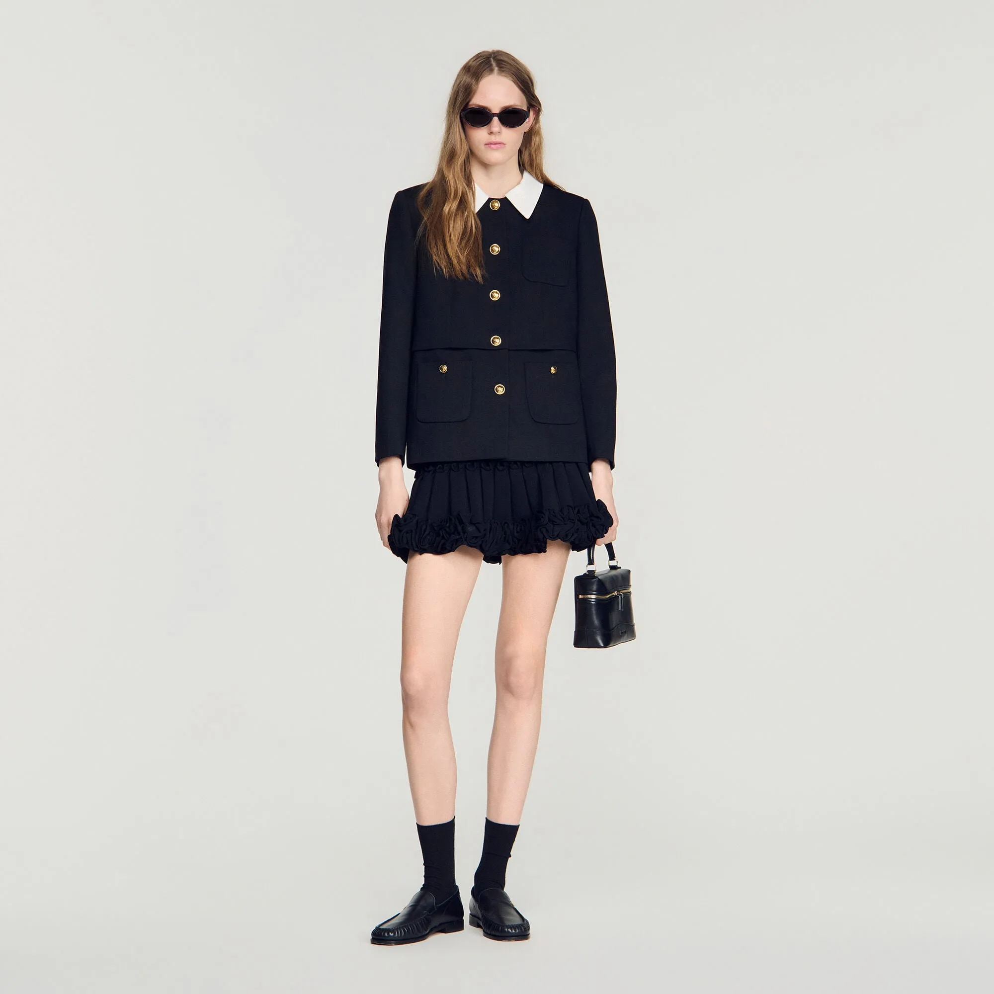 Veste à col contrasté