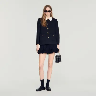 Veste à col contrasté