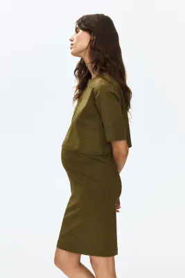 MAMA Ensemble 2 pièces avec top et jupe - Vert kaki foncé — photo 3