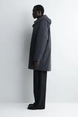 PARKA TECHNIQUE À CAPUCHE EN DUVET - GRIS FONCÉ — photo 1