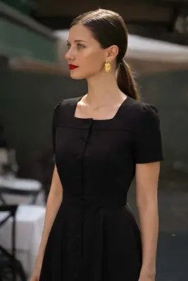 Rina Midi Dress - Black — photo 3