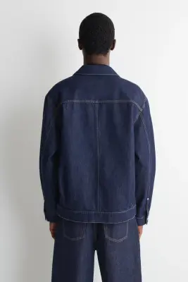 VESTE-CHEMISE EN DENIM - BLEU FONCÉ — photo 4