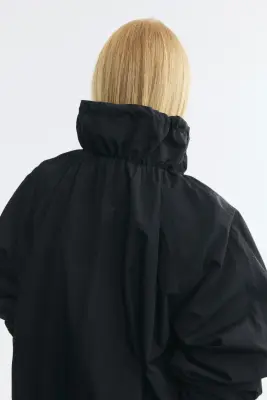 Veste à col entonnoir en nylon - Noir — photo 3