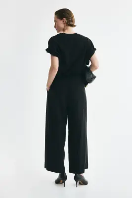 Pantalon droit avec ceinture - Noir — photo 2