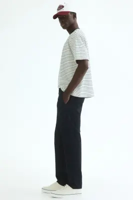 Chino Slim Fit en coton - Bleu marine — photo 3