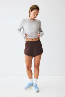 Short de running court DryMove™ - Marron chaud — photo 1